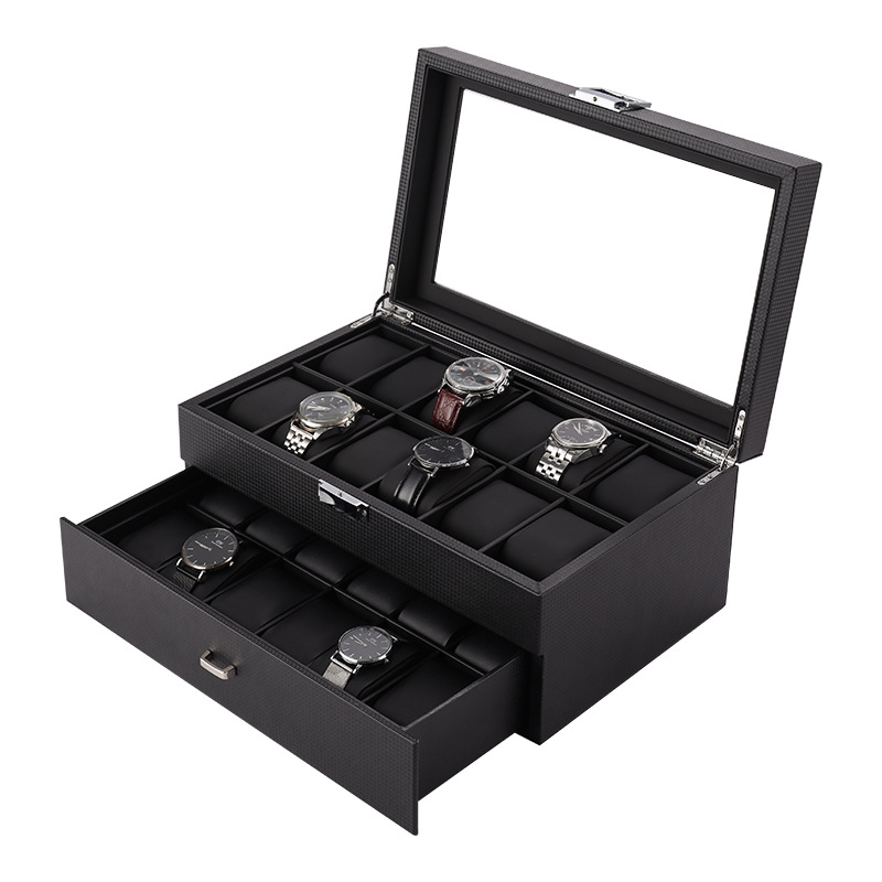 Luxury Watch Collection Box - Luxury Watch Box Organizer Black PU