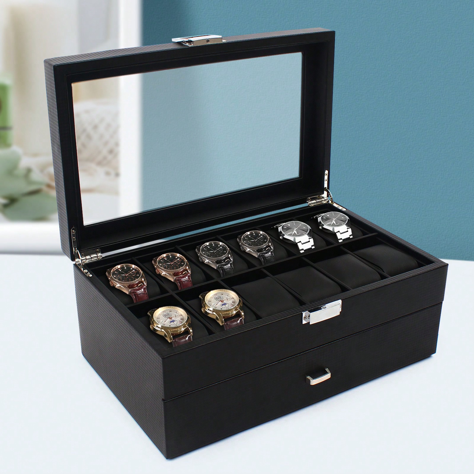 Luxury Watch Display Case - 24 Slot Men Watch Display Case