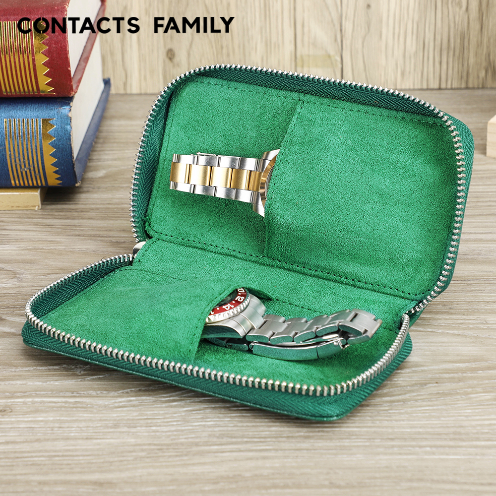 Luxury Watch Case Travel - CONTACTS FAMILY Luxury Pouch with Zipper