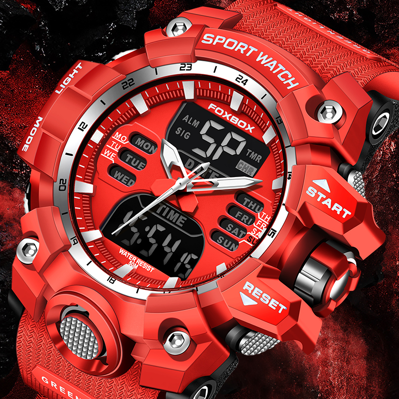 Luxury Watch Display Case - FOXBOX Military Watch for Men LIGE