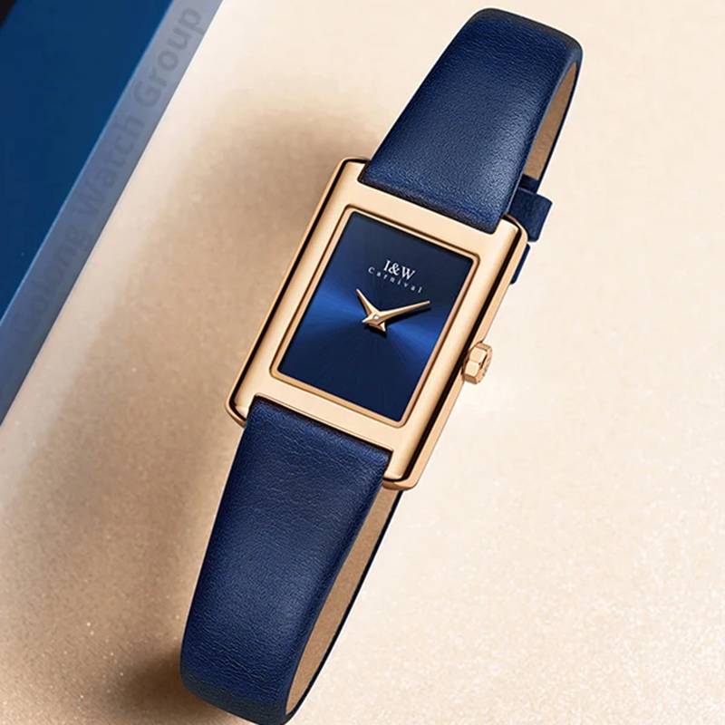 Luxury Watch Leather Strap - I&W Carnival Ultra thin Quartz Watches