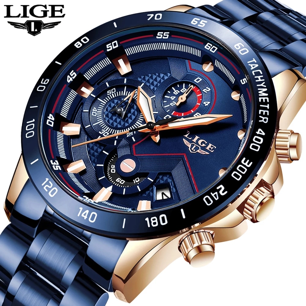 Luxury Watch Exhibition - LIGE New Fashion Watches Men Stainless