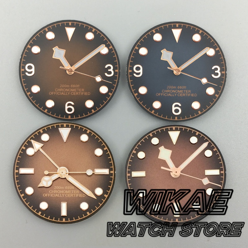 Bronze Case Watch - 29mm gradient dial Vintage Black Brown