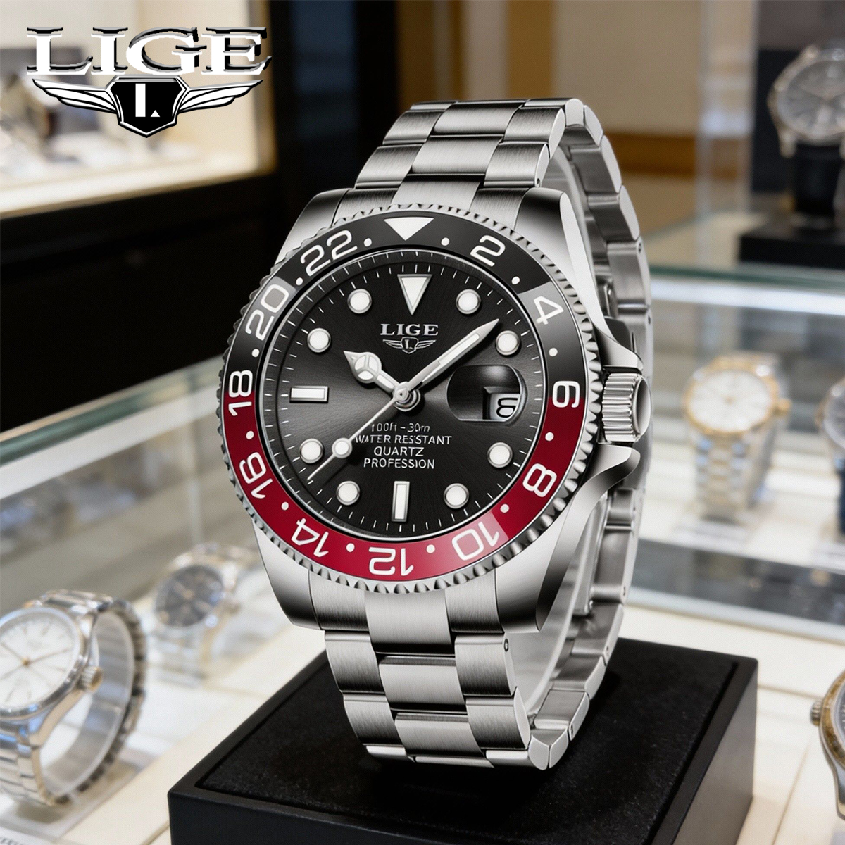 Luxury Watch Display Case - LIGE New Luxury Couple Watches Quartz