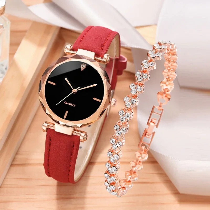 2pcs Luxury Fashion Women Watc - Luxury Watch Leather Strap 리뷰 및 가격