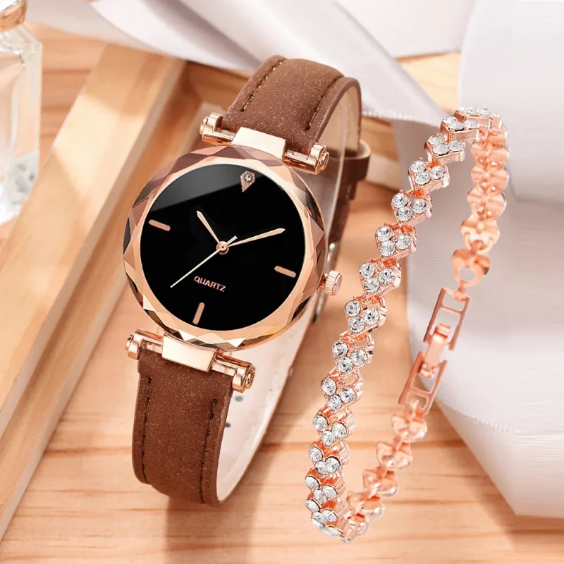 2pcs Luxury Fashion Women Watc - Luxury Watch Leather Strap 리뷰 및 가격
