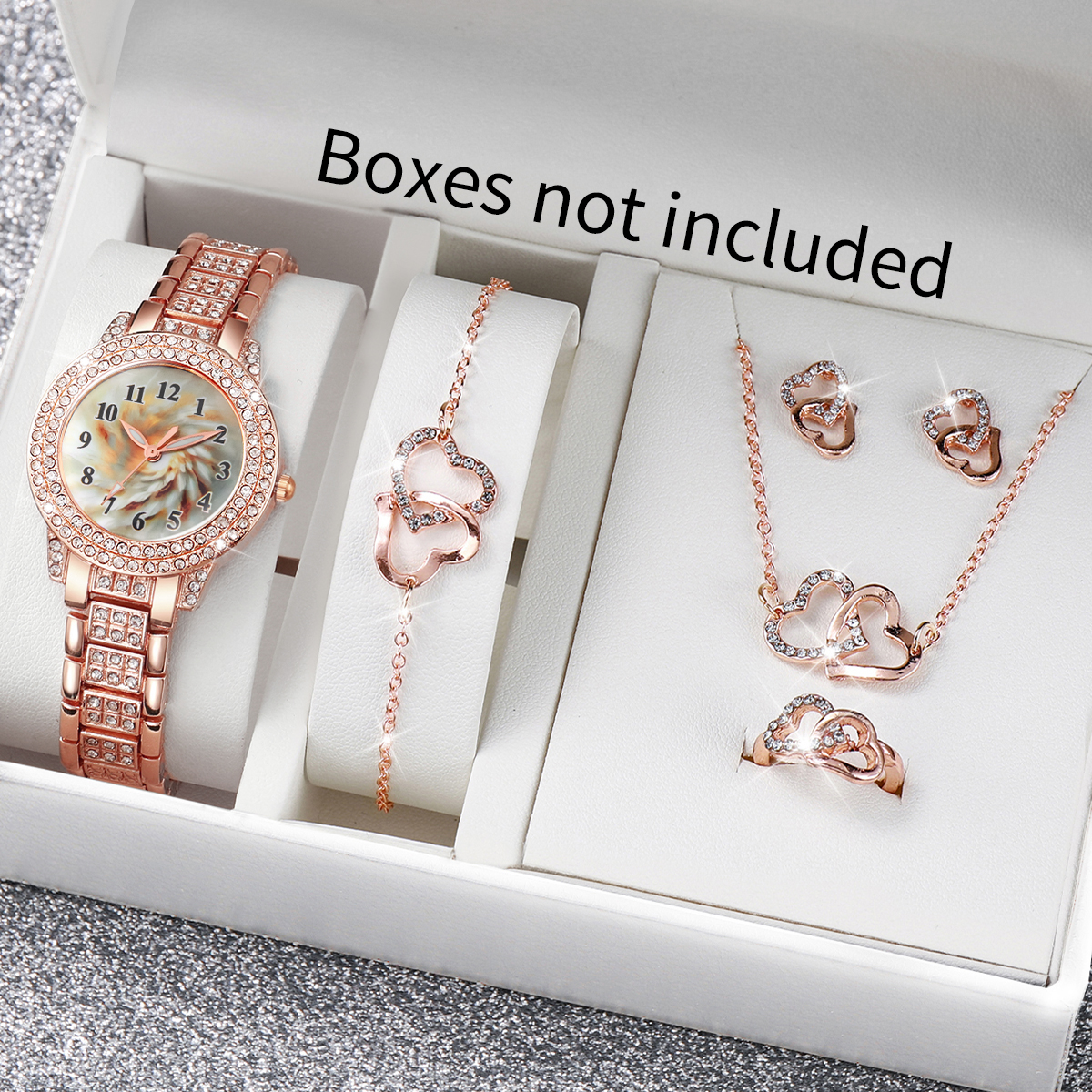 6PCS Luxury Rhinestone Women Q - Luxury Watch Case Travel 리뷰 및 가격