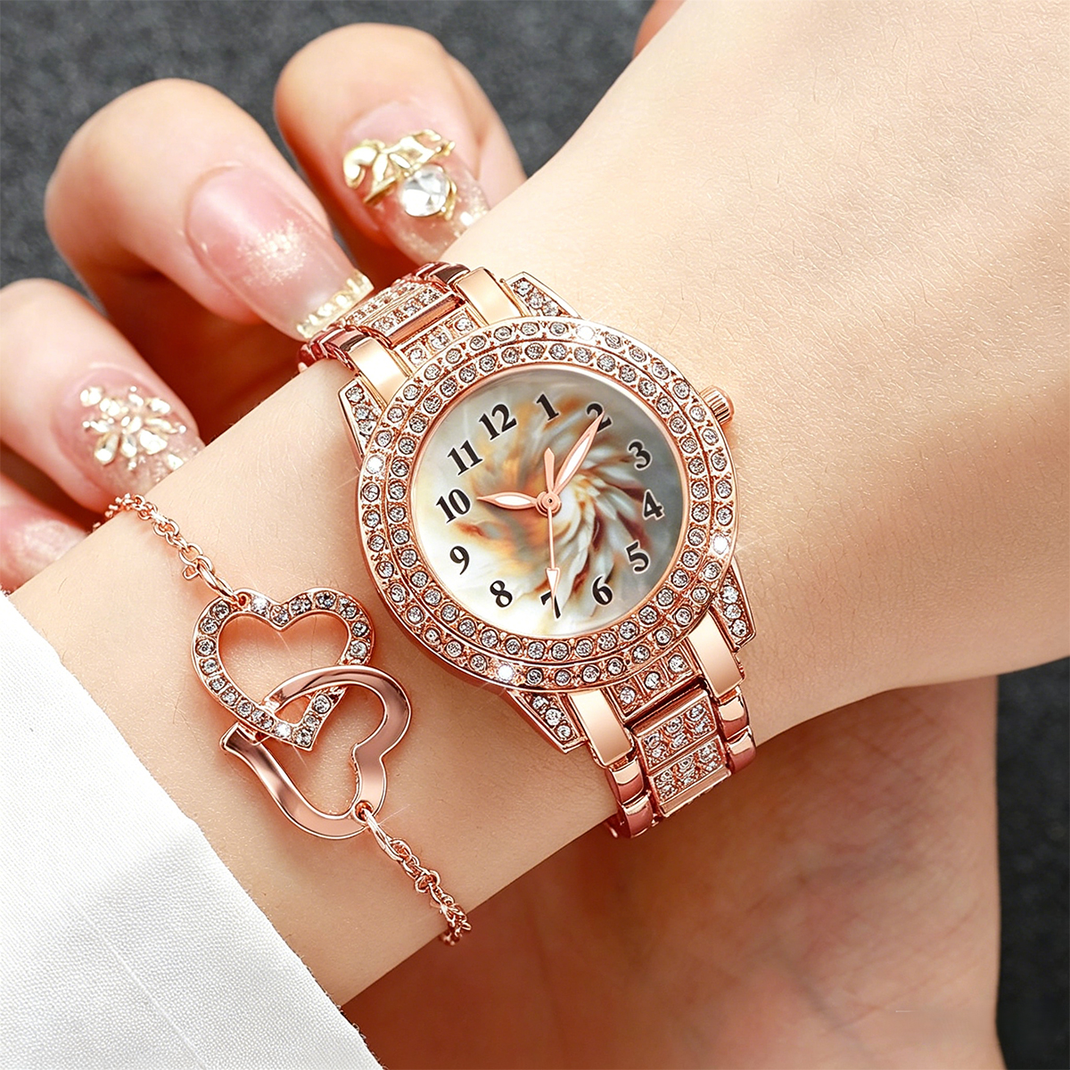 6PCS Luxury Rhinestone Women Q - Luxury Watch Case Travel 리뷰 및 가격