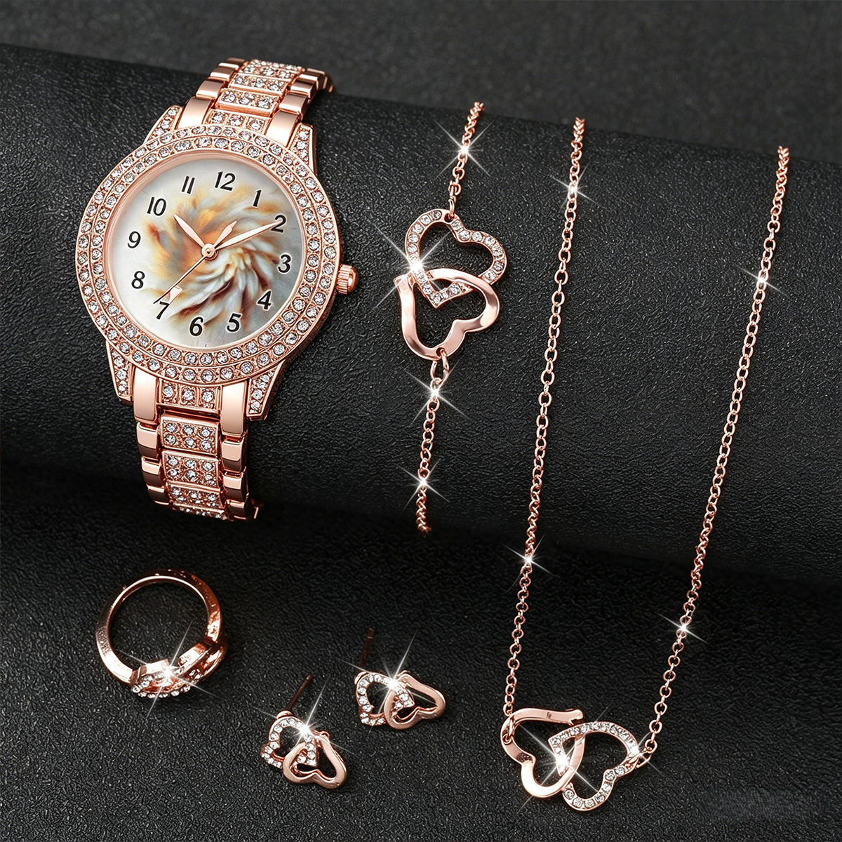 6PCS Luxury Rhinestone Women Q - Luxury Watch Case Travel 리뷰 및 가격