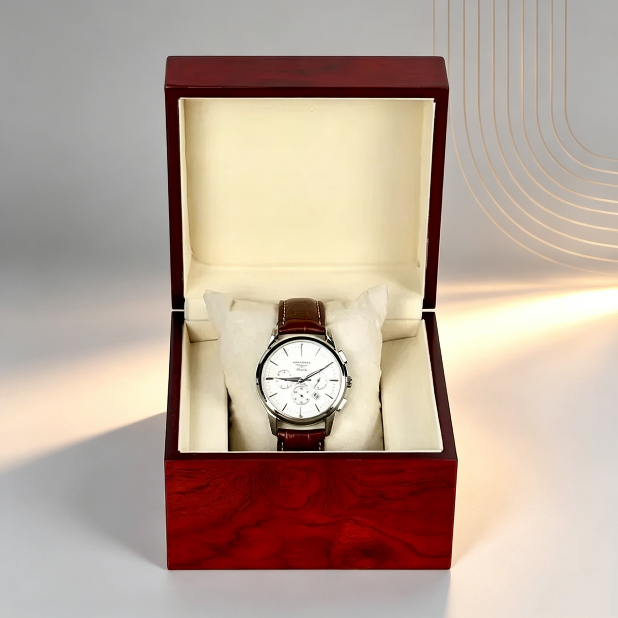 Luxury Red Wooden PU Leather W - Luxury Watch Case Travel 리뷰 및 가격