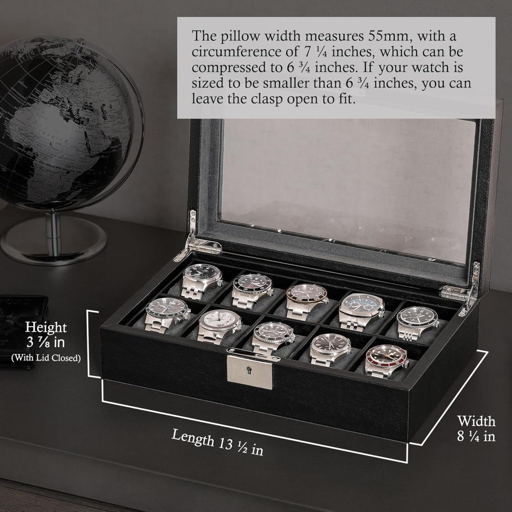 10 Slot Locking Leather Watch  - Luxury Watch Display Case 리뷰 및 가격