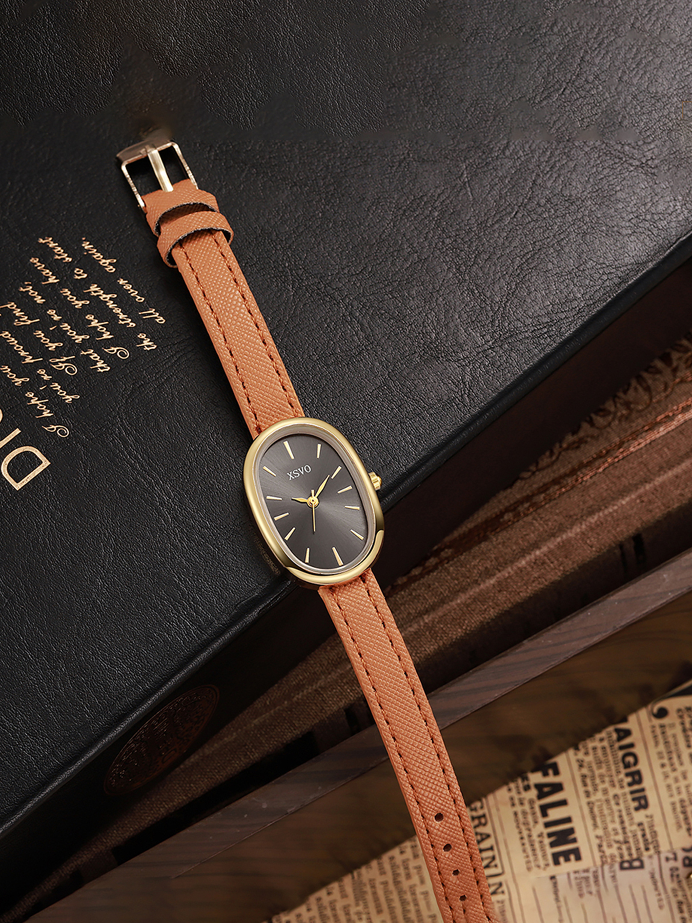 Elegant Oval Women's Watch, Go - Luxury Watch Leather Strap 리뷰 및 가격