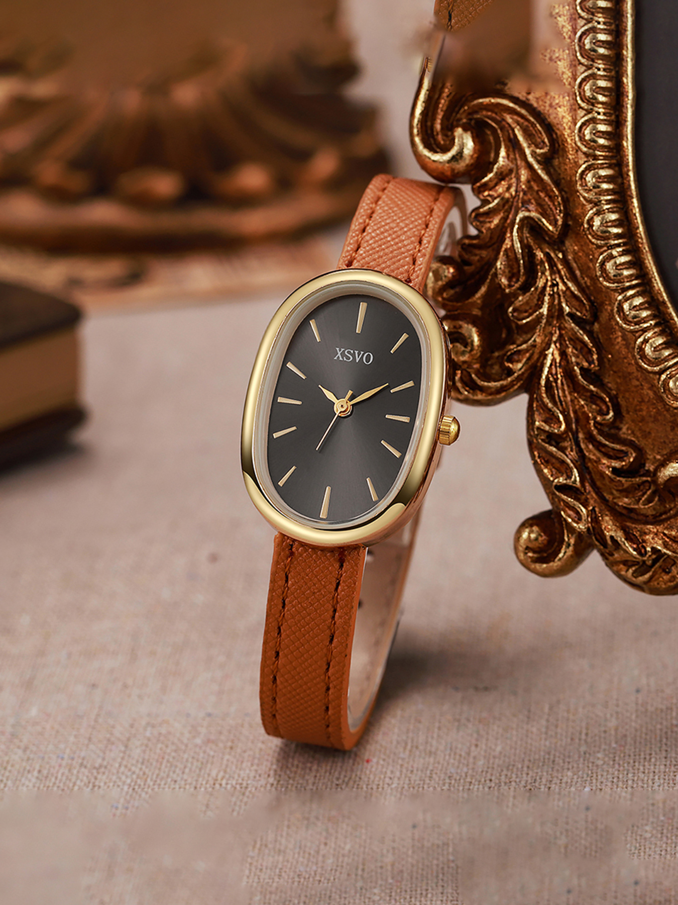 Elegant Oval Women's Watch, Go - Luxury Watch Leather Strap 리뷰 및 가격