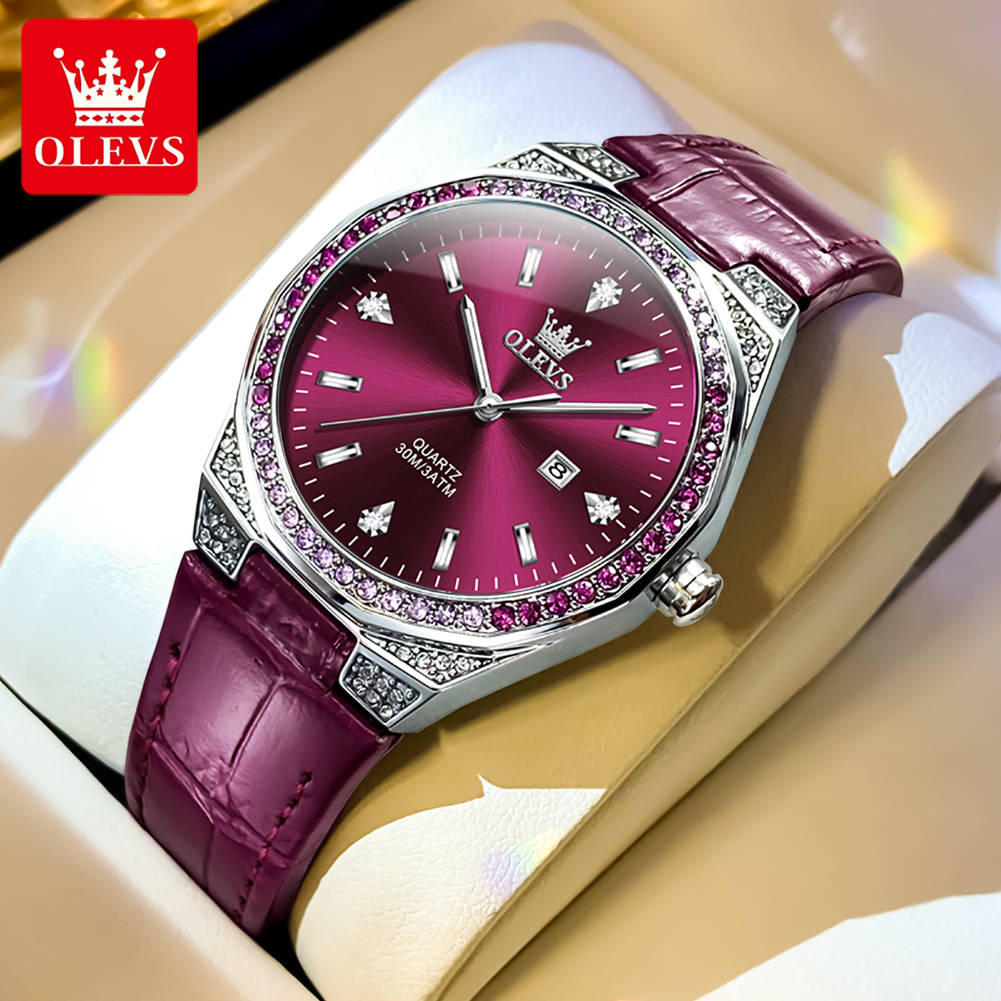 OLEVS Original Women's Watches - Luxury Watch Leather Strap 리뷰 및 가격