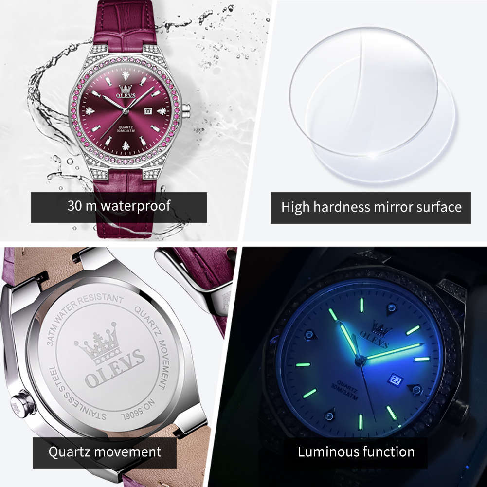 OLEVS Original Women's Watches - Luxury Watch Leather Strap 리뷰 및 가격