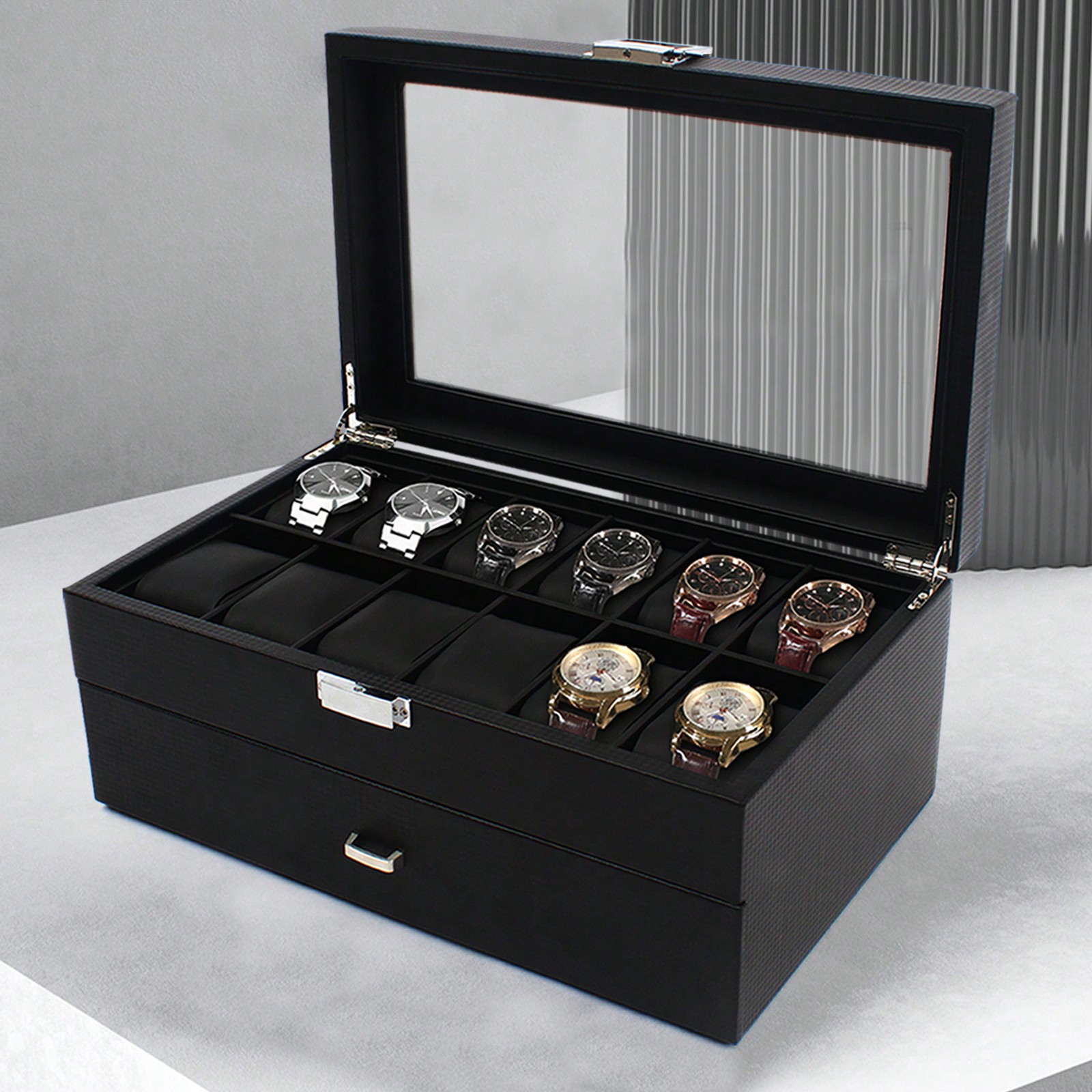24 Slot Men Watch Display Case - Luxury Watch Display Case 리뷰 및 가격