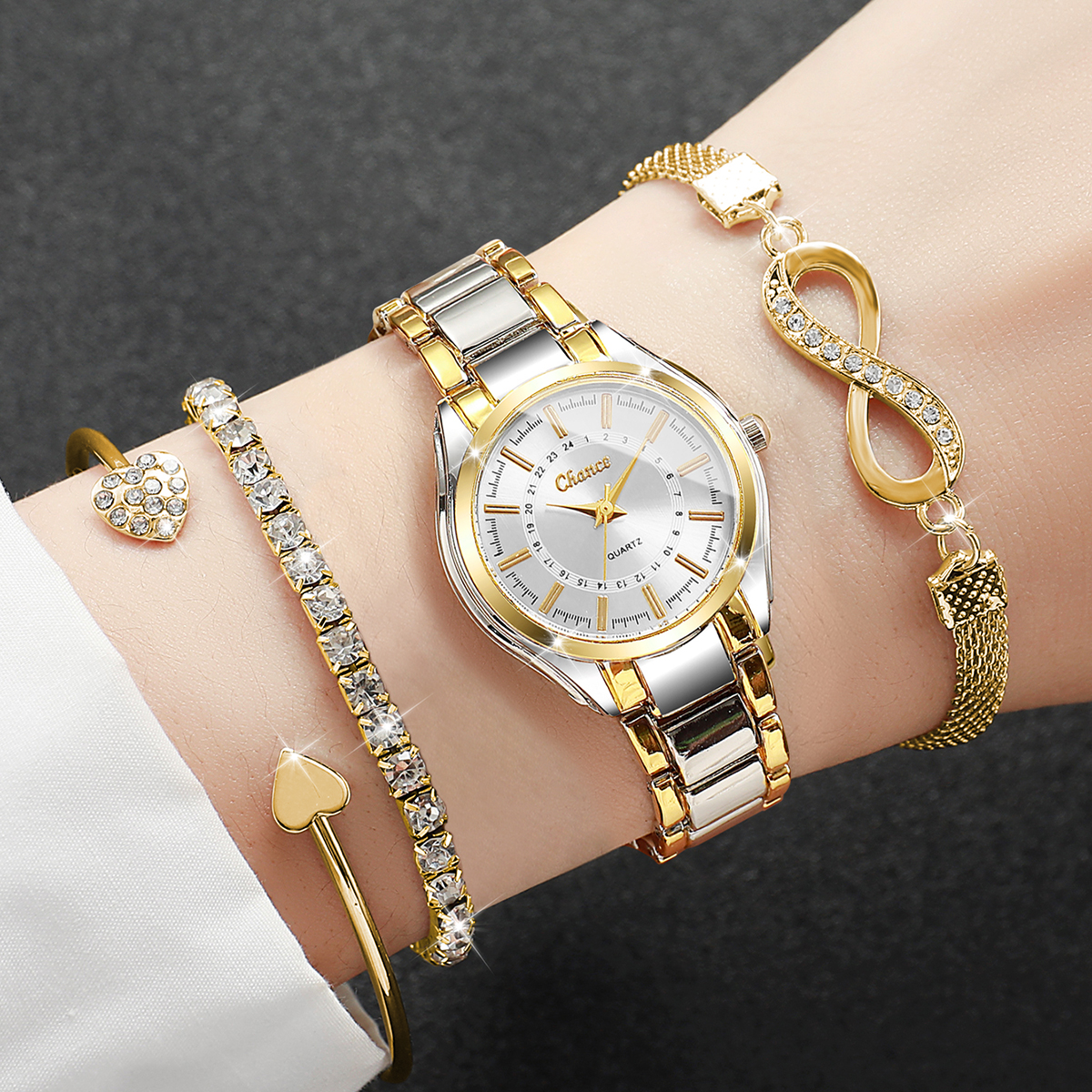 4PCS Elegant Women Watches Bra - Luxury Watch Case Travel 리뷰 및 가격