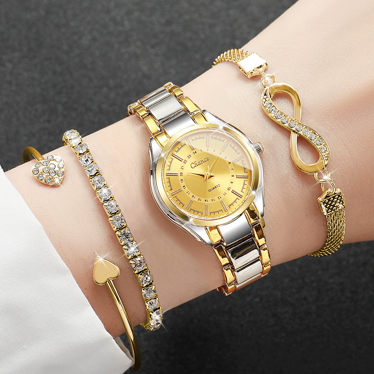4PCS Elegant Women Watches Bra - Luxury Watch Case Travel 리뷰 및 가격