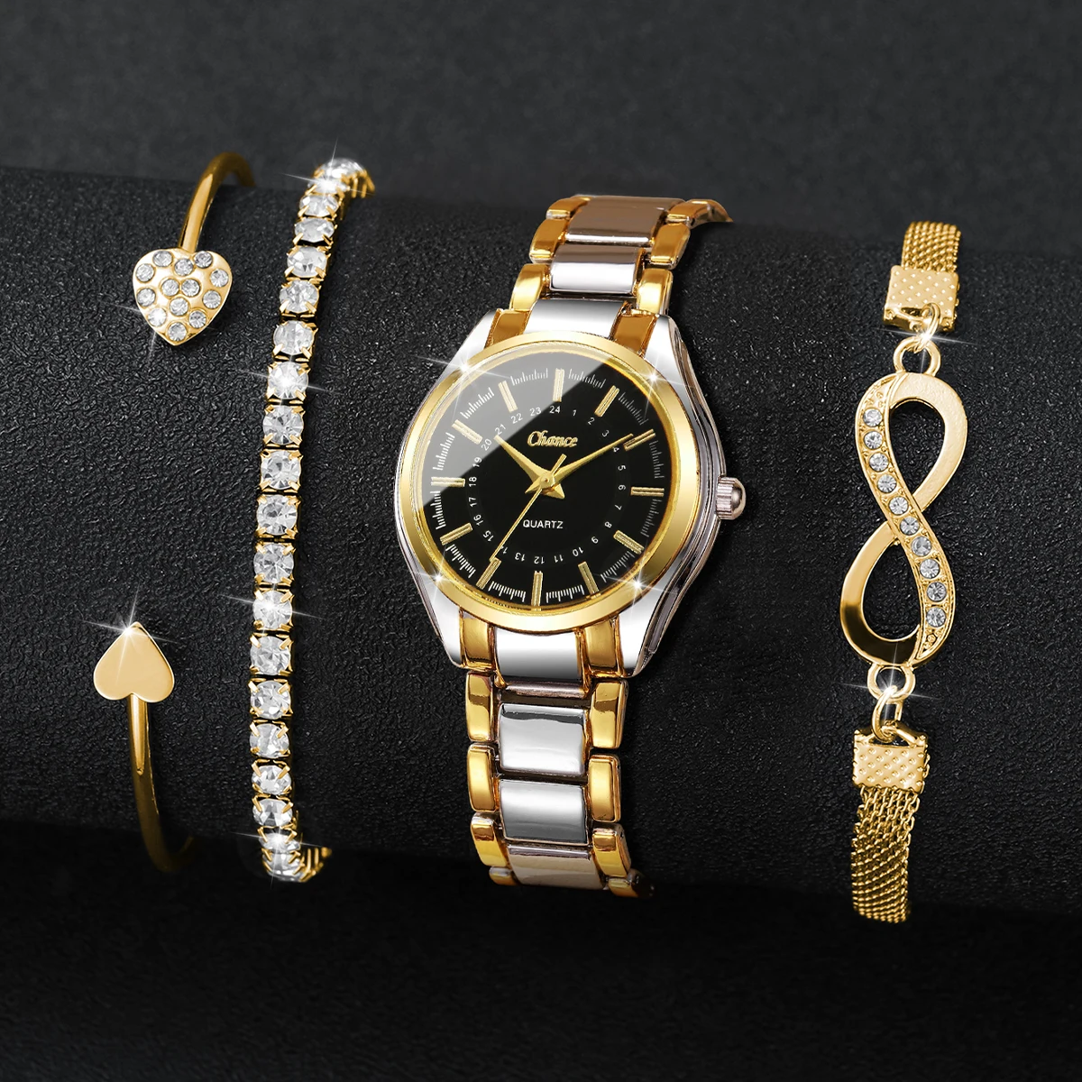4PCS Elegant Women Watches Bra - Luxury Watch Case Travel 리뷰 및 가격