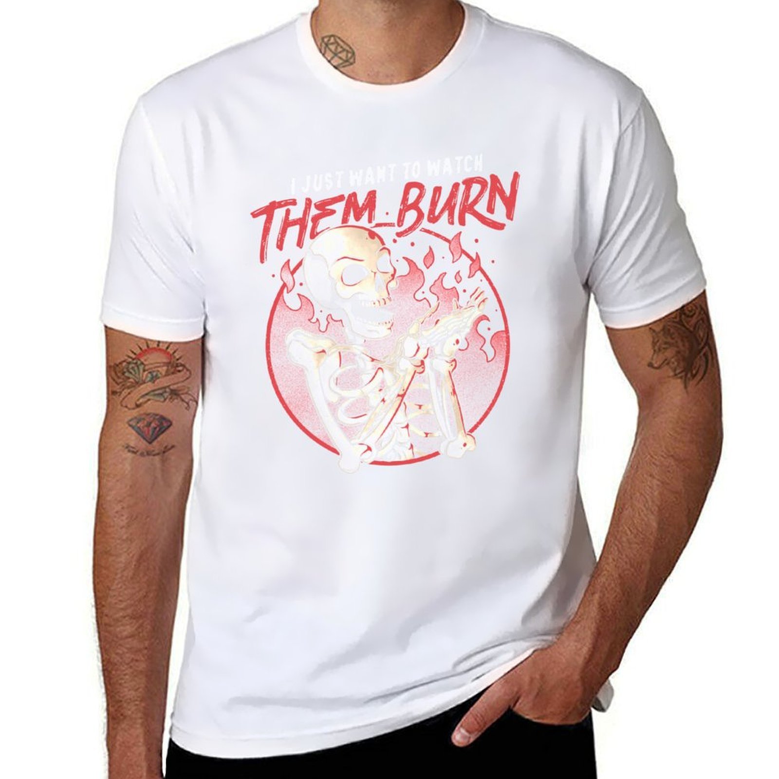 Watch Them Burn Skull Funny Gi - Luxury Watch China 리뷰 및 가격