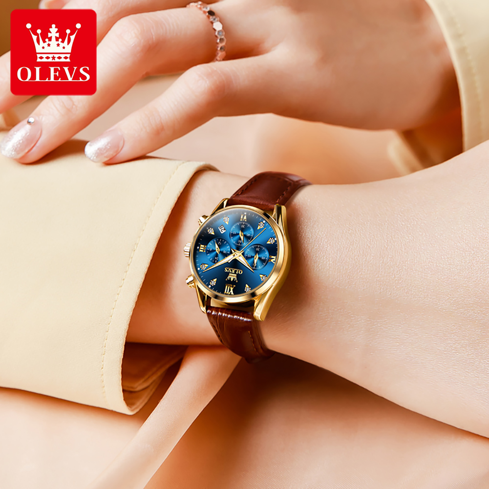 OLEVS 5523 Original Brand Wome - Luxury Watch Leather Strap 리뷰 및 가격