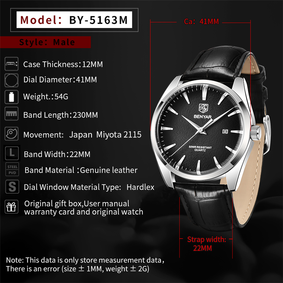 Benyar 5163 Top Brand Luxury M - Luxury Watch Exhibition 리뷰 및 가격
