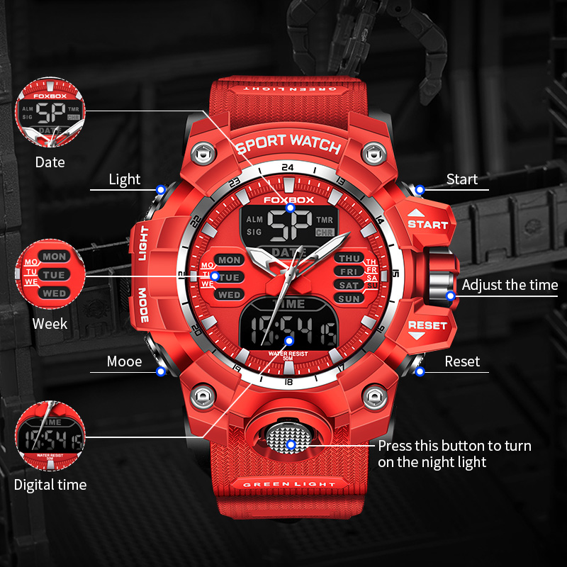 FOXBOX Military Watch for Men  - Luxury Watch Display Case 리뷰 및 가격