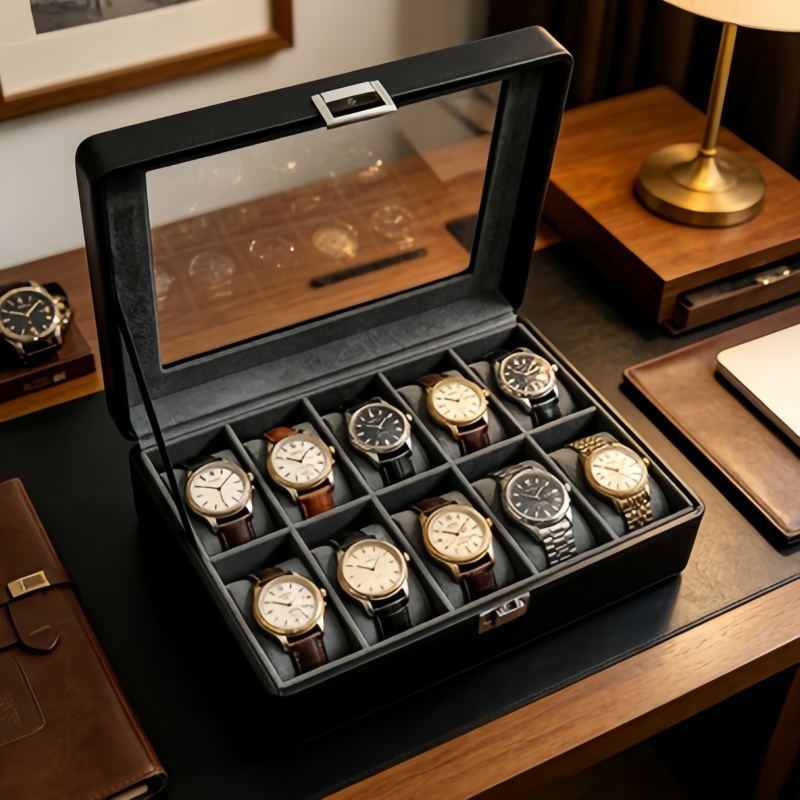 10 Grid Watch Display Case Lea - Luxury Watch Collection Box 리뷰 및 가격