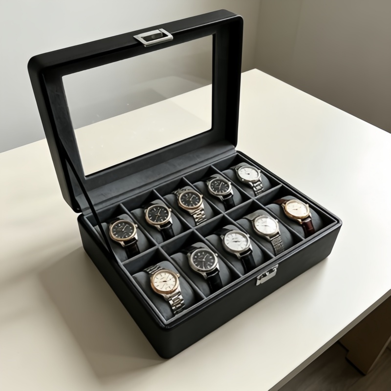 10 Grid Watch Display Case Lea - Luxury Watch Collection Box 리뷰 및 가격