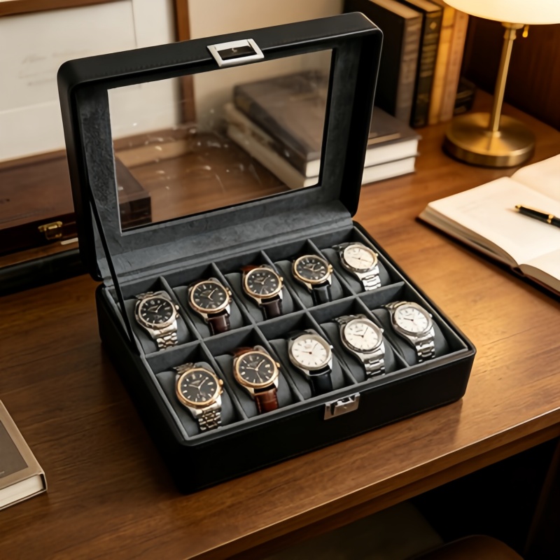 10 Grid Watch Display Case Lea - Luxury Watch Collection Box 리뷰 및 가격