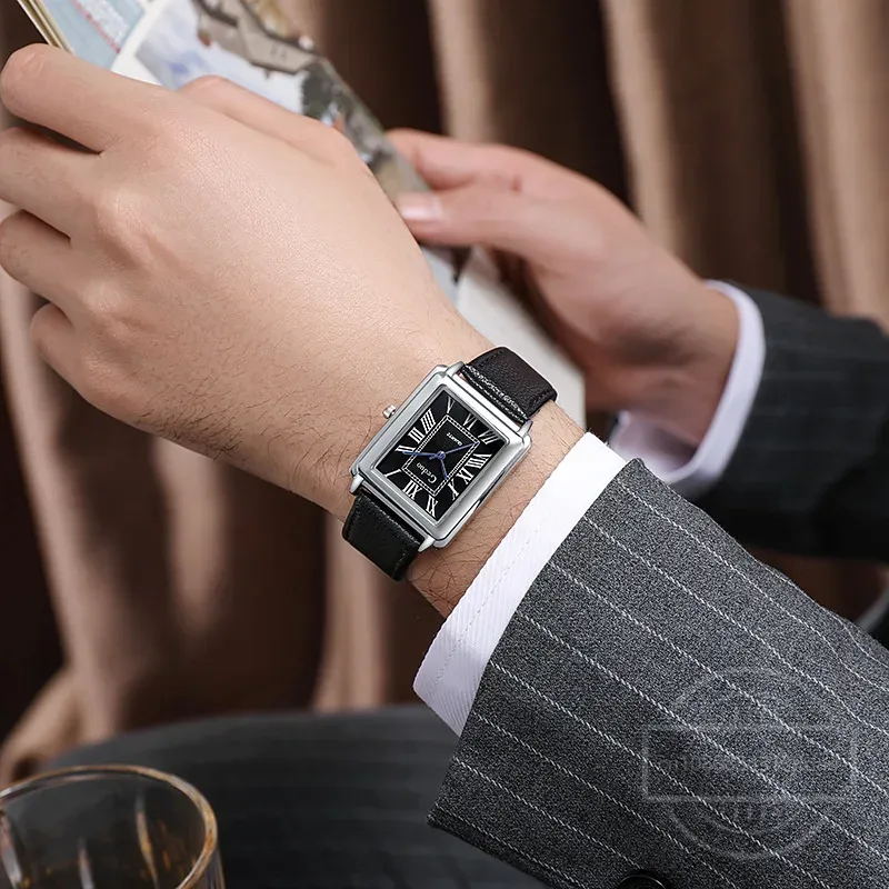 New Fashion Designer Rectangle - Luxury Watch Leather Strap 리뷰 및 가격