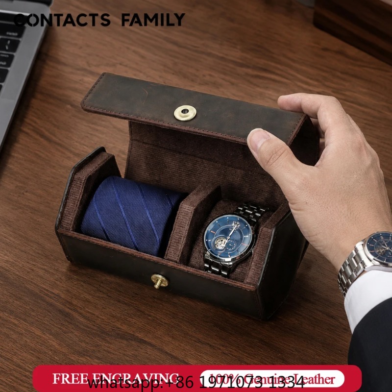 FAMILY Genuine Leather Travel  - Luxury Watch Case Travel 리뷰 및 가격