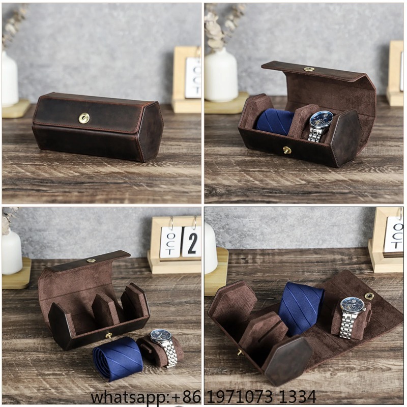 FAMILY Genuine Leather Travel  - Luxury Watch Case Travel 리뷰 및 가격