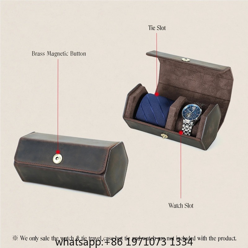 FAMILY Genuine Leather Travel  - Luxury Watch Case Travel 리뷰 및 가격