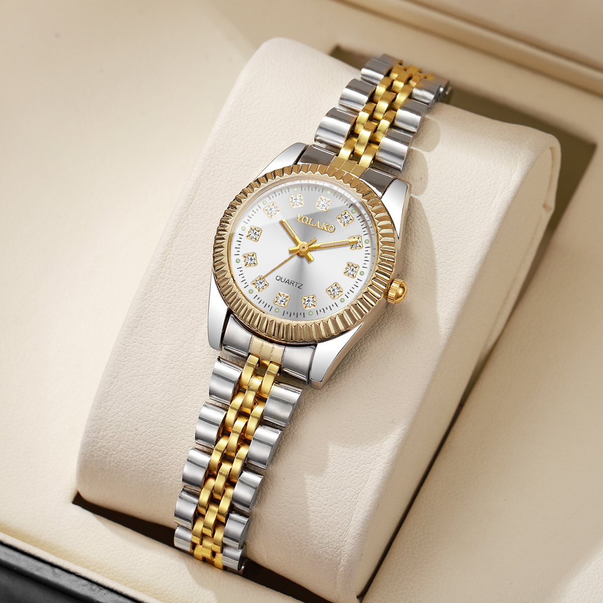Fashion Rhinestone Women Quart - Luxury Watch Case Travel 리뷰 및 가격