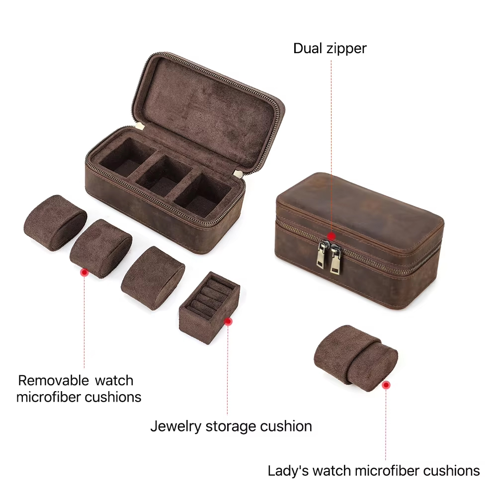 10/8/3/2 Grids Luxury Genuine  - Luxury Watch Case Travel 리뷰 및 가격