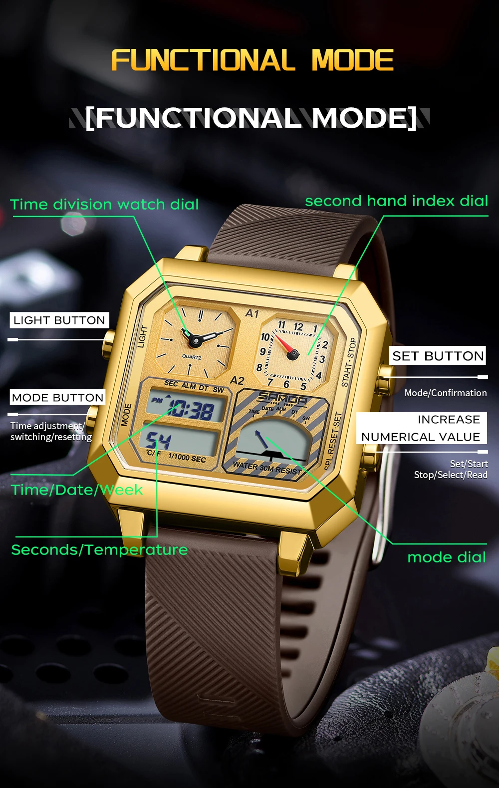 SANDA Top Brand 6210 Fashion M - Luxury Watch Shop 리뷰 및 가격