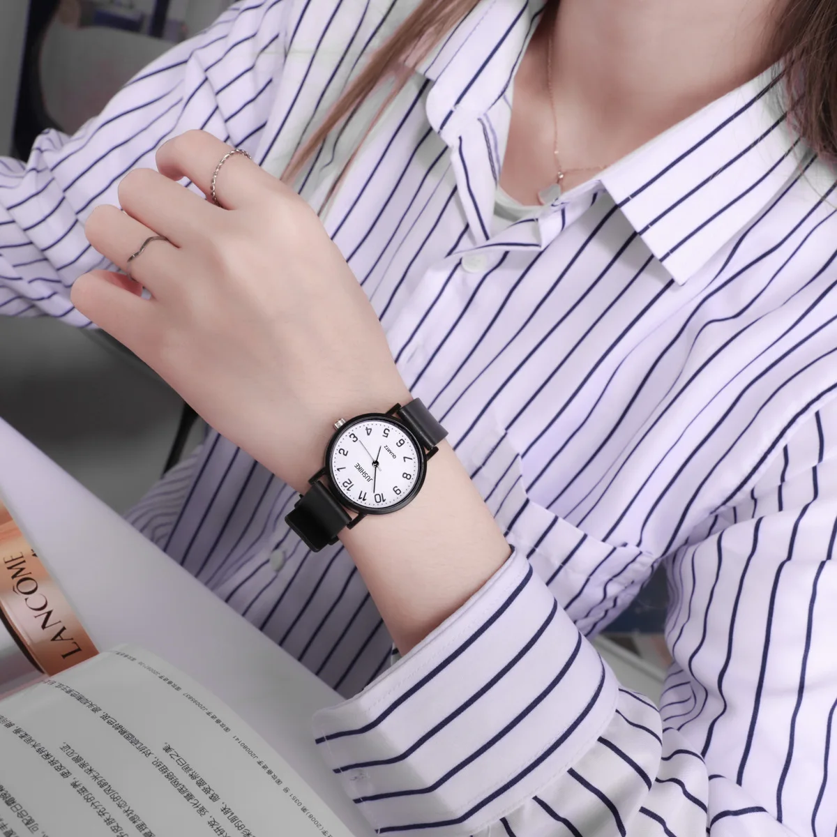 Simple Black Watch Quartz Watc - Luxury Watch Leather Strap 리뷰 및 가격
