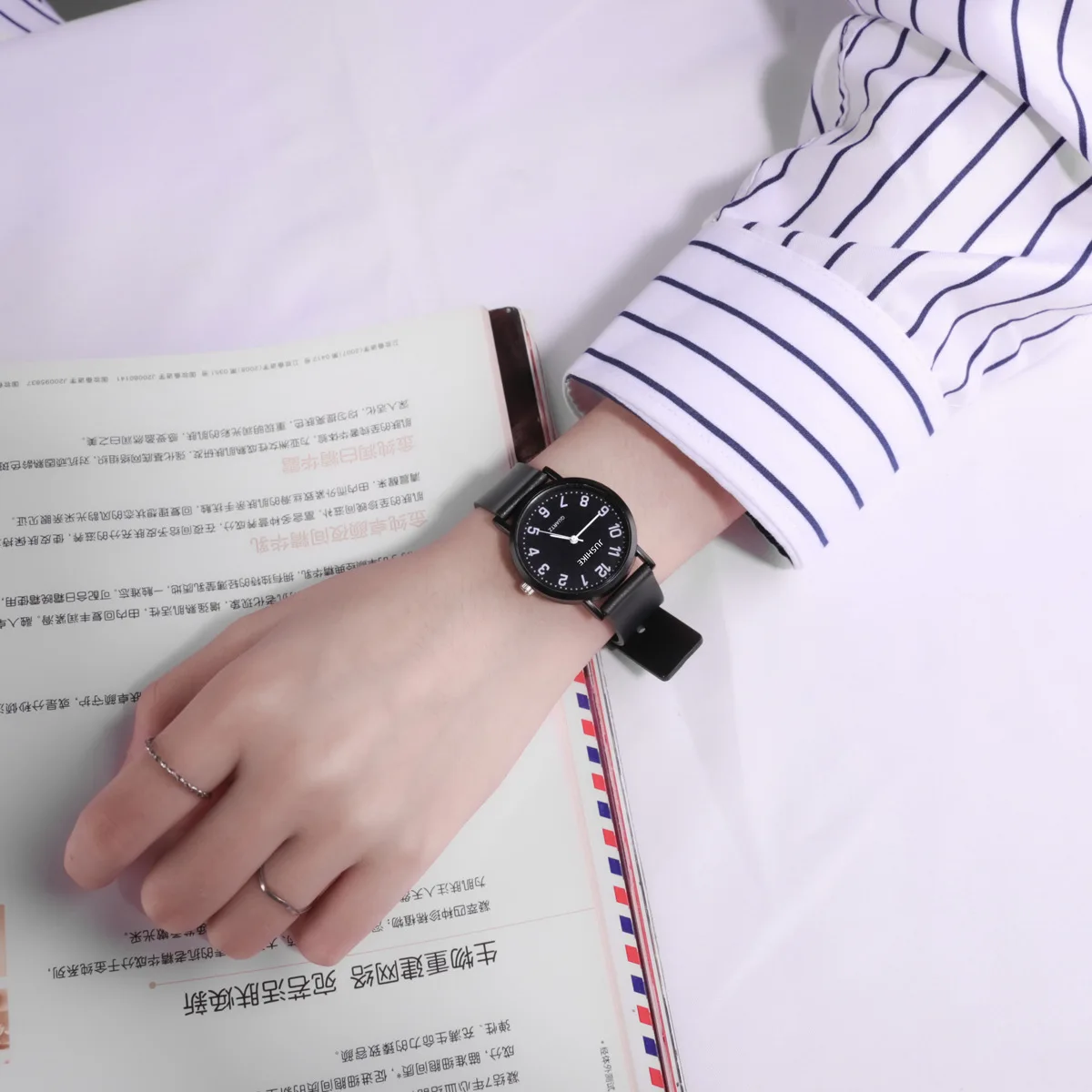 Simple Black Watch Quartz Watc - Luxury Watch Leather Strap 리뷰 및 가격